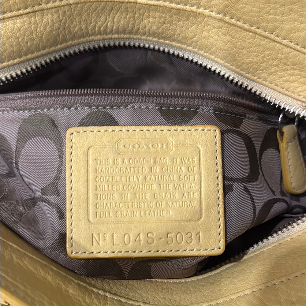 Authentic Coach Yellow Leather Satchel with Silver Hardware - Picture 5 of 6